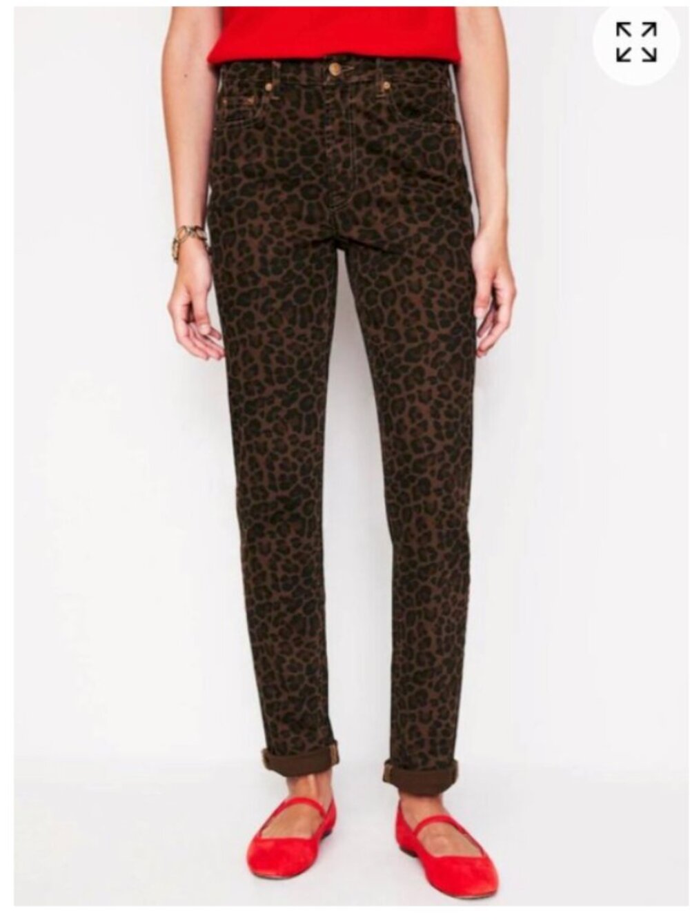 Boden Leopard Print Girlfriend Jeans 26P